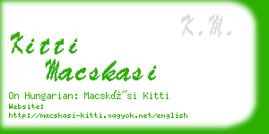 kitti macskasi business card